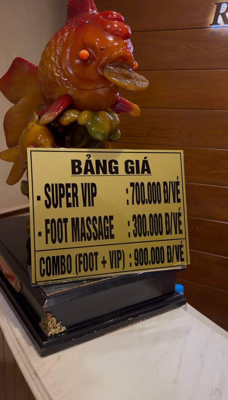 호치민 풍투이 마사지 가격표 SUPER VIP 70만동